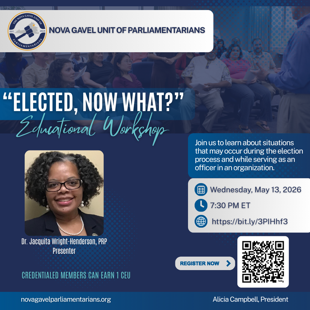 NOVA Gavel Unit of Parliamentarians 2026 Annual Meeting